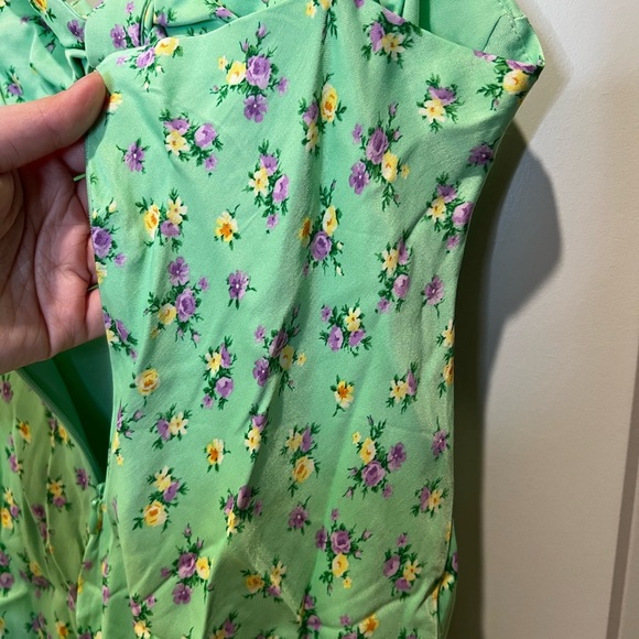 Zara Spaghetti Strap Green Mini Dress Size Medium NWOT - Picture 9 of 16